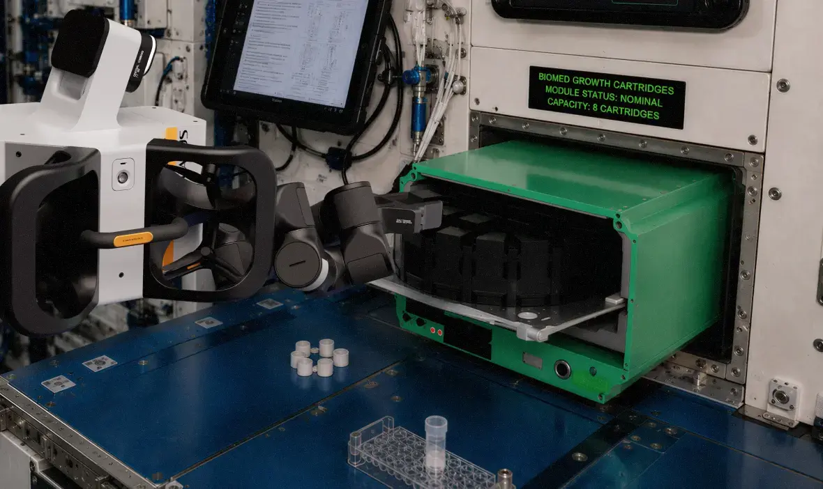 Biomedical research equipment aboard the space station